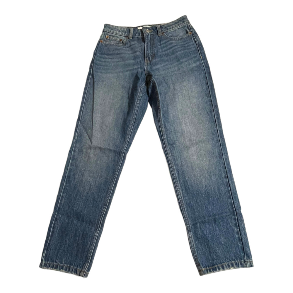 Topshop Womens Jeans Size 26 Mom Tapered High Wasit Denim Blue Jeans Medium Wash